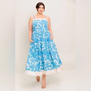 Blue Floral Maxi Dress